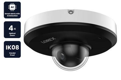 Lorex P2 - 2K (4MP) IP Wired PTZ Security Camera with AI Detection and 4x Optical Zoom