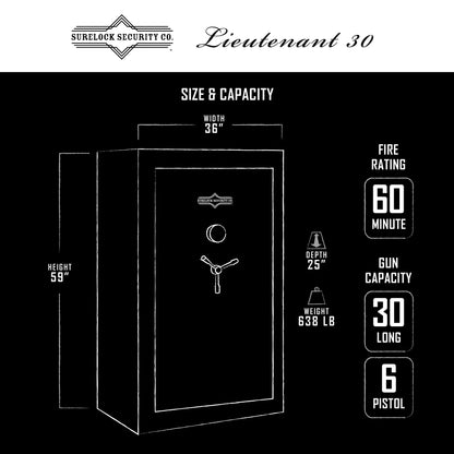 Surelock Security Lieutenant 30-Gun & Home Safe 60 Minute Fire Rated SRL3418953