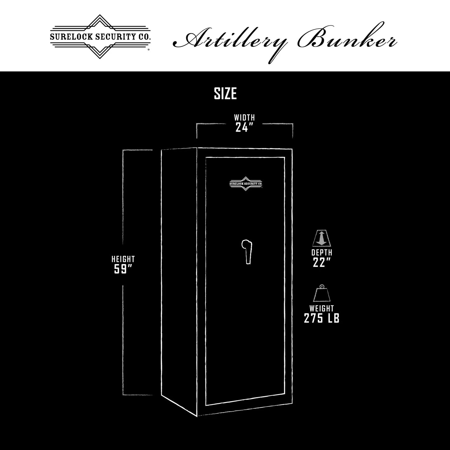 Surelock Security Artillery Bunker Safe 45-Minute Fire Rated SRL3418970 Discontinued-Special