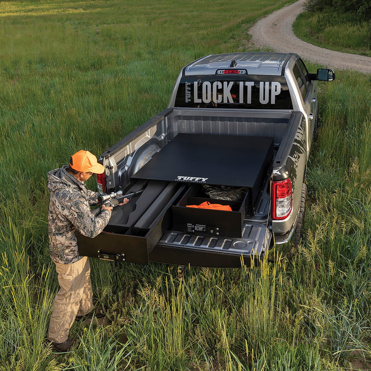 Tuffy Heavy-Duty Truck Bed Gear Drawers – 2 Drawer 50/50 Split Lockable Storage System