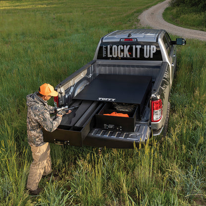 Tuffy Heavy-Duty Truck Bed Gear Drawers – 2 Drawer 50/50 Split Lockable Storage System