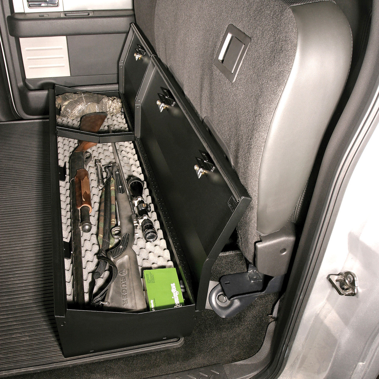 Tuffy Security Products Full Width Underseat Lockbox Ford F-150 Crew Cab 2009-2014 w/o Subwoofer TFY283-01
