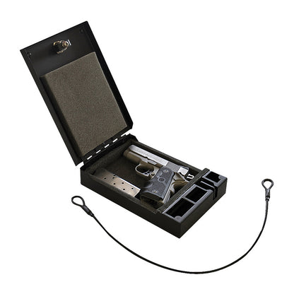 Tuffy Portable Pistol Safe – Compact Lockbox with Security Cable (Universal)