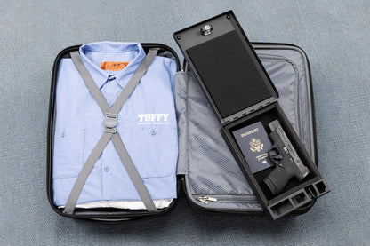 Tuffy Portable Safe for Full-Size Pistols – Lockable Cable-Secured Lockbox (Universal)