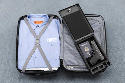 Tuffy Portable Safe for Full-Size Pistols – Lockable Cable-Secured Lockbox (Universal)