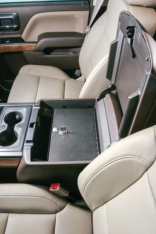 Tuffy Console Safe Chevy/GMC Trucks & SUVs (2014–2020) – Locking Center Console Insert