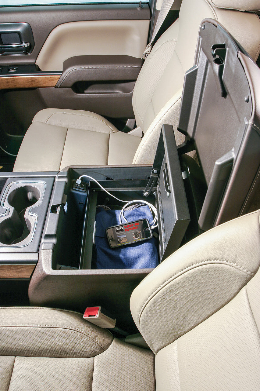 Tuffy Console Safe Chevy/GMC Trucks & SUVs (2014–2020) – Locking Center Console Insert