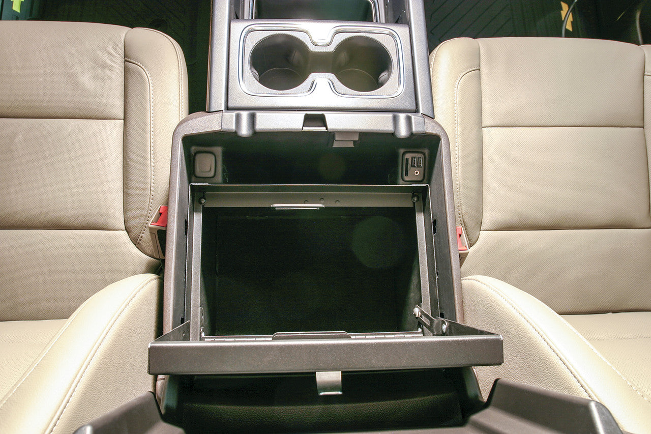 Tuffy Console Safe Chevy/GMC Trucks & SUVs (2014–2020) – Locking Center Console Insert