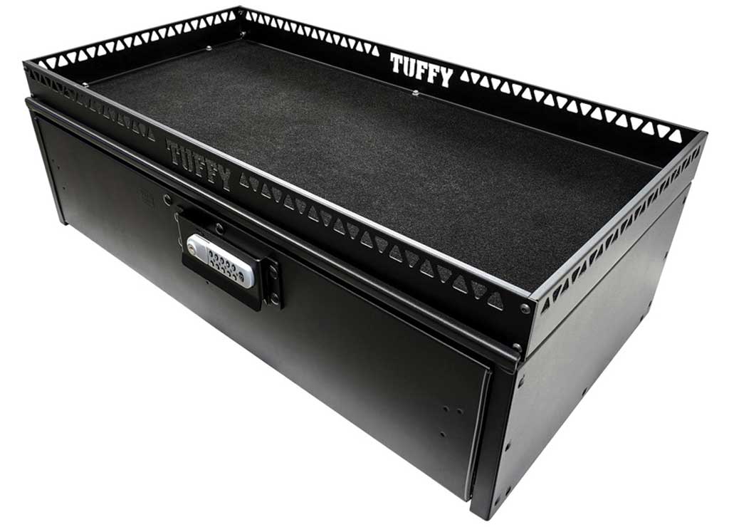 Tuffy Mid-Size SUV Cargo Drawer with Shelf – Lockable Dual-Level Storage
