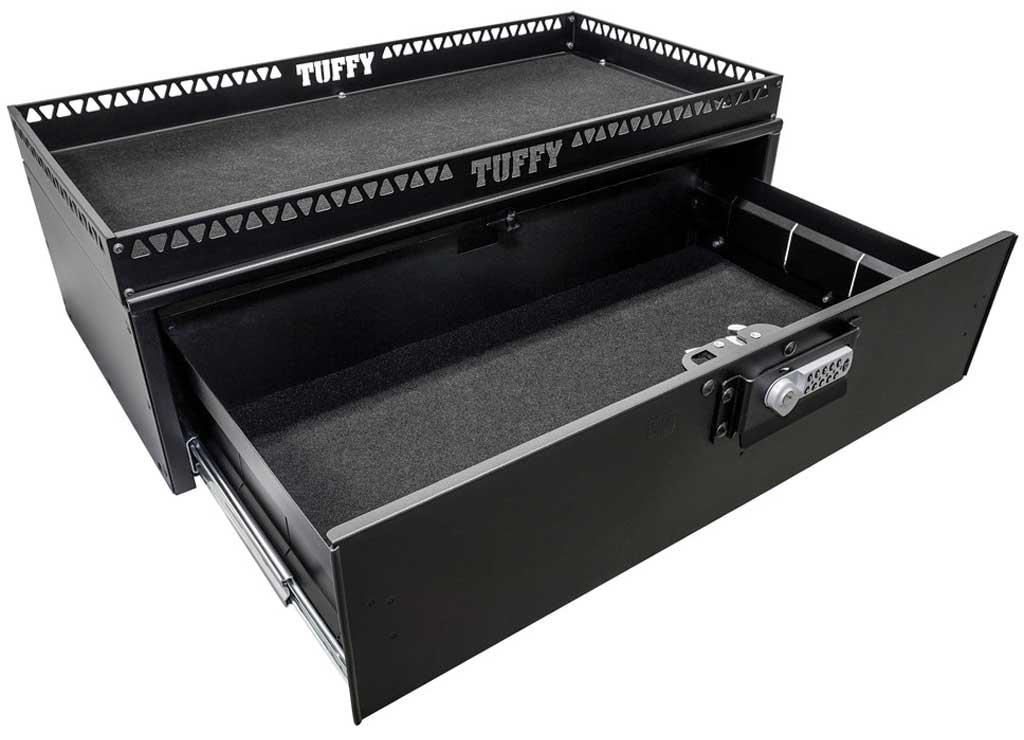 Tuffy Mid-Size SUV Cargo Drawer with Shelf – Lockable Dual-Level Storage