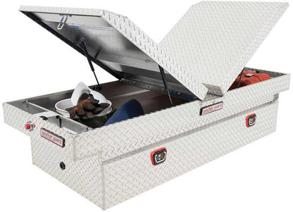 Weather Guard Full EXTRA WIDE GULL WING Aluminum Crossover Saddle-Style Pickup Truck Toolbox - Clear Gloss Powder Coat - WEA114-0-04