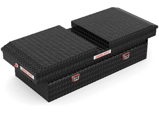 Weather Guard Full EXTRA WIDE GULL WING Aluminum Crossover Saddle-Style Pickup Truck Toolbox - Gloss Black Powder Coat - WEA114-5-04