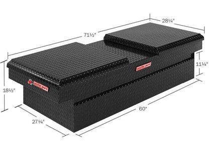 Weather Guard Full EXTRA WIDE GULL WING Aluminum Crossover Saddle-Style Pickup Truck Toolbox - Gloss Black Powder Coat - WEA114-5-04