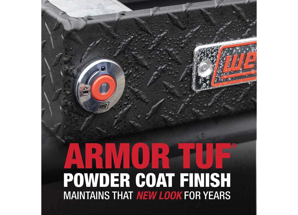 Weather Guard Full STANDARD GULL WING Aluminum Crossover Saddle-Style Pickup Truck Toolbox - Gloss Black Powder Coat - WEA124-5-04