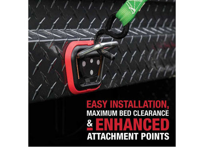 Weather Guard Full STANDARD GULL WING Aluminum Crossover Saddle-Style Pickup Truck Toolbox - Gloss Black Powder Coat - WEA124-5-04