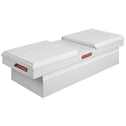 Weather Guard Full EXTRA WIDE GULL WING STEEL Crossover Saddle-Style Pickup Truck Toolbox - White Powder Coat - WEA115-3-01