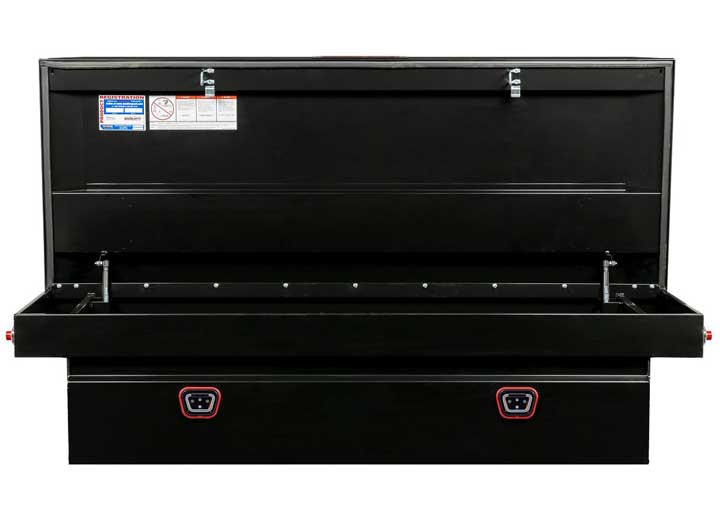 Weather Guard Full EXTRA WIDE STEEL Crossover Saddle-Style Pickup Truck Toolbox - Gloss Black Powder Coat - WEA116-5-04