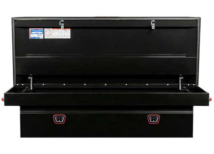 Weather Guard Full EXTRA WIDE STEEL Crossover Saddle-Style Pickup Truck Toolbox - Gloss Black Powder Coat - WEA116-5-04