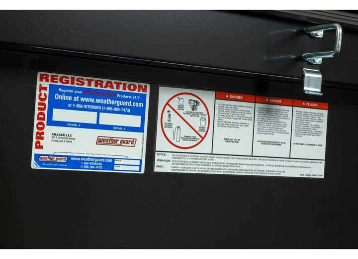 Weather Guard Full EXTRA WIDE STEEL Crossover Saddle-Style Pickup Truck Toolbox - Gloss Black Powder Coat - WEA116-5-04