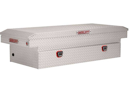 Weather Guard Full EXTRA WIDE Aluminum Crossover Saddle-Style Pickup Truck Toolbox - Clear Gloss Powder Coat - WEA117-0-04