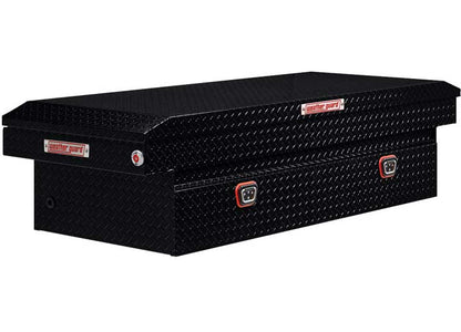 Weather Guard Full EXTRA WIDE Aluminum Crossover Saddle-Style Pickup Truck Toolbox - Black Gloss Powder Coat - WEA117-5-04