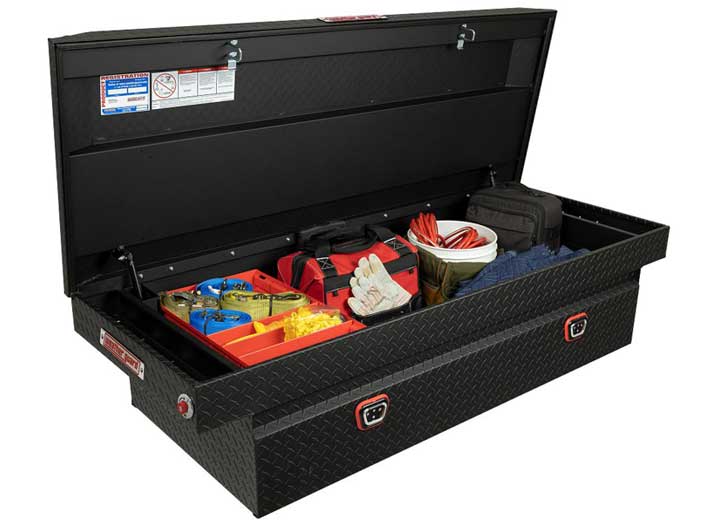 Weather Guard Full EXTRA WIDE Aluminum Crossover Saddle-Style Pickup Truck Toolbox - Textured Matte Black Powder Coat - WEA117-52-04