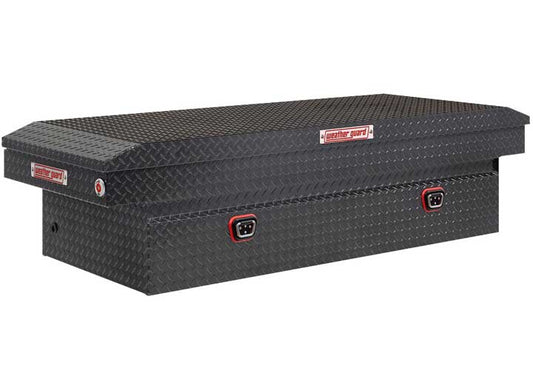 Weather Guard Full EXTRA WIDE Aluminum Crossover Saddle-Style Pickup Truck Toolbox - Gunmetal Gray Powder Coat - WEA117-6-04