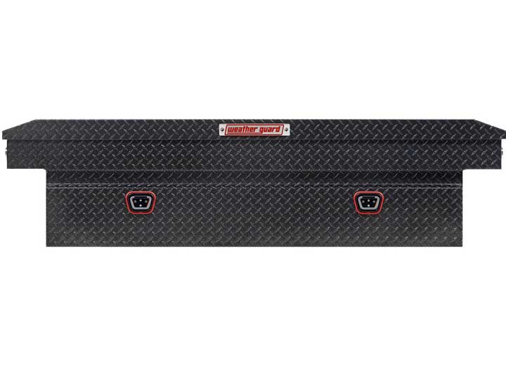 Weather Guard Full EXTRA WIDE Aluminum Crossover Saddle-Style Pickup Truck Toolbox - Gunmetal Gray Powder Coat - WEA117-6-04