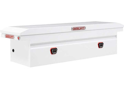 Weather Guard Full LOW PROFILE STEEL Crossover Saddle-Style Pickup Truck Toolbox - White Powder Coat - WEA120-3-04