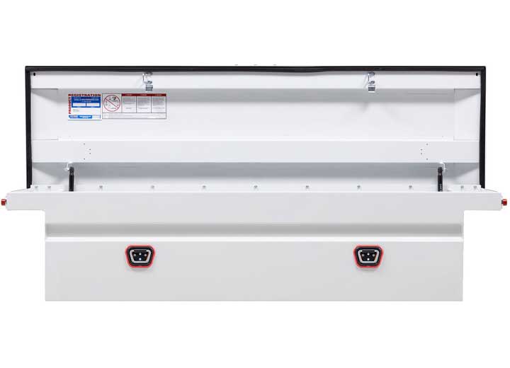 Weather Guard Full LOW PROFILE STEEL Crossover Saddle-Style Pickup Truck Toolbox - White Powder Coat - WEA120-3-04