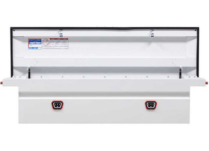 Weather Guard Full LOW PROFILE STEEL Crossover Saddle-Style Pickup Truck Toolbox - White Powder Coat - WEA120-3-04