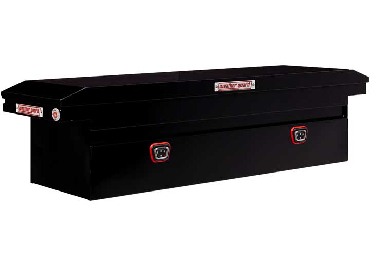 Weather Guard Full LOW PROFILE STEEL Crossover Saddle-Style Pickup Truck Toolbox - Gloss Black Powder Coat - WEA120-5-04