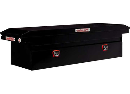 Weather Guard Full LOW PROFILE STEEL Crossover Saddle-Style Pickup Truck Toolbox - Gloss Black Powder Coat - WEA120-5-04