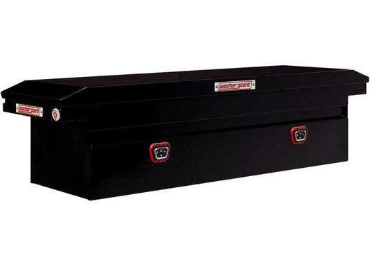 Weather Guard Full LOW PROFILE STEEL Crossover Saddle-Style Pickup Truck Toolbox - Gloss Black Powder Coat - WEA120-5-04