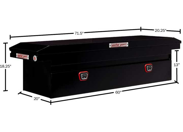 Weather Guard Full LOW PROFILE STEEL Crossover Saddle-Style Pickup Truck Toolbox - Gloss Black Powder Coat - WEA120-5-04
