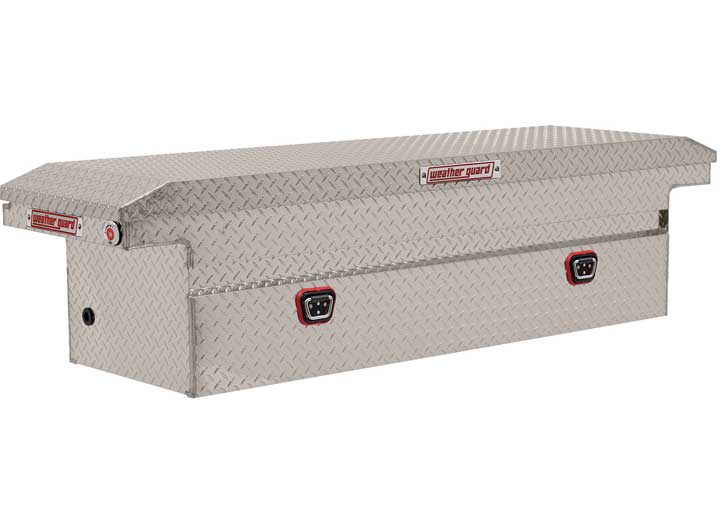 Weather Guard Full LOW PROFILE Aluminum Crossover Saddle-Style Pickup Truck Toolbox - Clear Gloss Powder Coat - WEA121-0-04