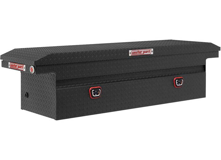 Weather Guard Full LOW PROFILE Aluminum Crossover Saddle-Style Pickup Truck Toolbox - Textured Matte Black Powder Coat - WEA121-52-04