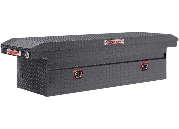 Weather Guard Full LOW PROFILE Aluminum Crossover Saddle-Style Pickup Truck Toolbox - Gunmetal Gray Powder Coat - WEA121-6-04