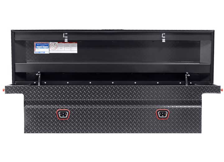 Weather Guard Full LOW PROFILE Aluminum Crossover Saddle-Style Pickup Truck Toolbox - Gunmetal Gray Powder Coat - WEA121-6-04