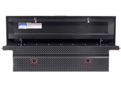 Weather Guard Full LOW PROFILE Aluminum Crossover Saddle-Style Pickup Truck Toolbox - Gunmetal Gray Powder Coat - WEA121-6-04