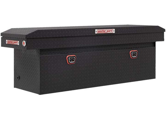 Weather Guard Full DEEP Aluminum Crossover Saddle-Style Pickup Truck Toolbox - Textured Matte Black Powder Coat - WEA123-52-04