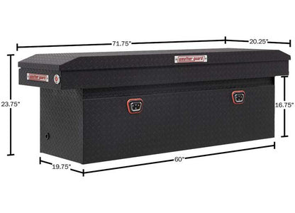 Weather Guard Full DEEP Aluminum Crossover Saddle-Style Pickup Truck Toolbox - Textured Matte Black Powder Coat - WEA123-52-04