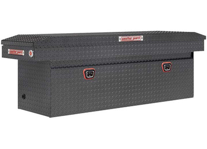Weather Guard Full DEEP Aluminum Crossover Saddle-Style Pickup Truck Toolbox - Gunmetal Gray Powder Coat - WEA123-6-04