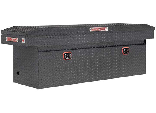 Weather Guard Full DEEP Aluminum Crossover Saddle-Style Pickup Truck Toolbox - Gunmetal Gray Powder Coat - WEA123-6-04