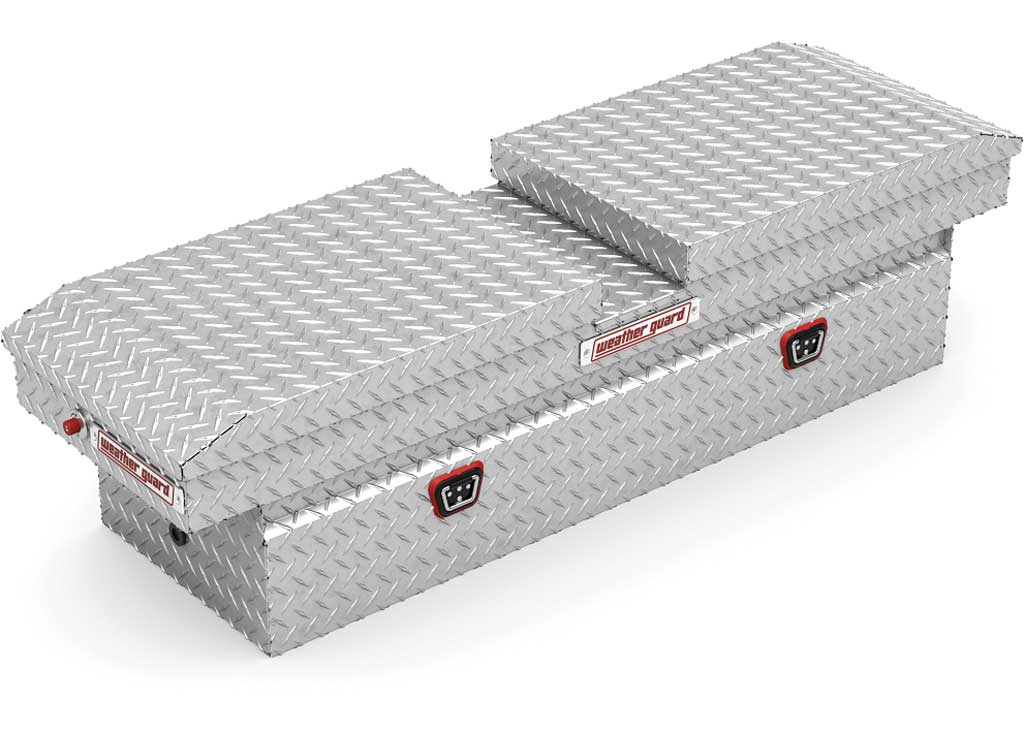 Weather Guard Full STANDARD GULL WING Aluminum Crossover Saddle-Style Pickup Truck Toolbox - Clear Gloss Powder Coat - WEA124-0-04