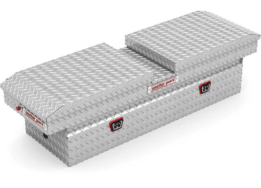 Weather Guard Full STANDARD GULL WING Aluminum Crossover Saddle-Style Pickup Truck Toolbox - Clear Gloss Powder Coat - WEA124-0-04