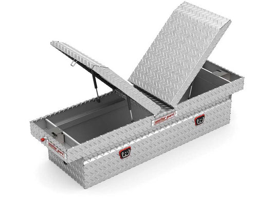 Weather Guard Full STANDARD GULL WING Aluminum Crossover Saddle-Style Pickup Truck Toolbox - Clear Gloss Powder Coat - WEA124-0-04