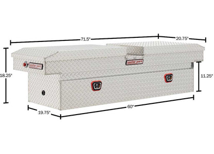 Weather Guard Full STANDARD GULL WING Aluminum Crossover Saddle-Style Pickup Truck Toolbox - Clear Gloss Powder Coat - WEA124-0-04