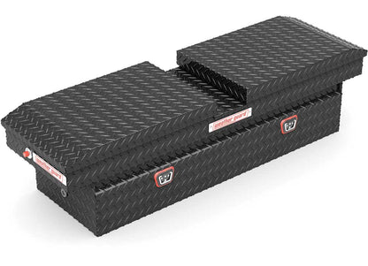 Weather Guard Full STANDARD GULL WING Aluminum Crossover Saddle-Style Pickup Truck Toolbox - Gloss Black Powder Coat - WEA124-5-04