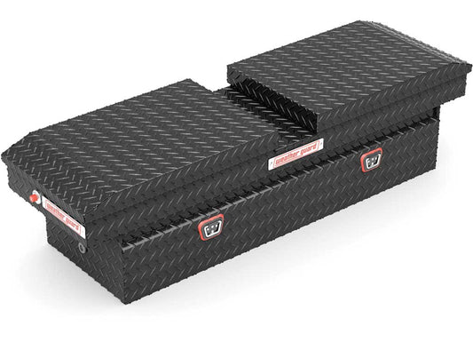 Weather Guard Full STANDARD GULL WING Aluminum Crossover Saddle-Style Pickup Truck Toolbox - Gloss Black Powder Coat - WEA124-5-04